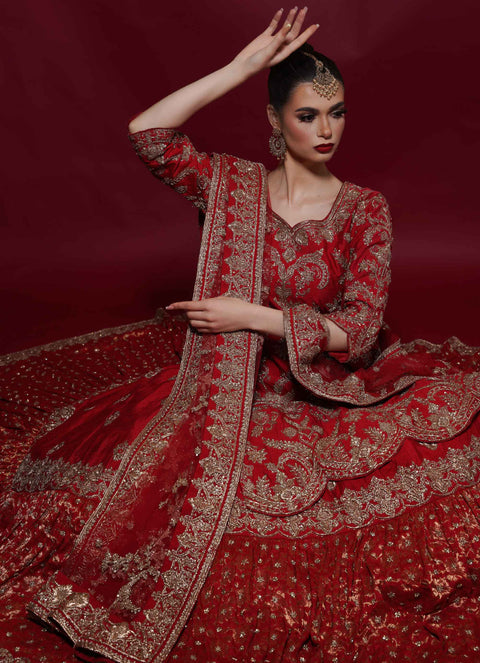 ZEHRA FLOOR LENGTH FARSHI LEHENGA WITH KAMEEZ