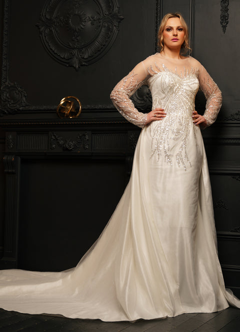 RANIA BRDAL GOWN WITH CHAPEL TAIN