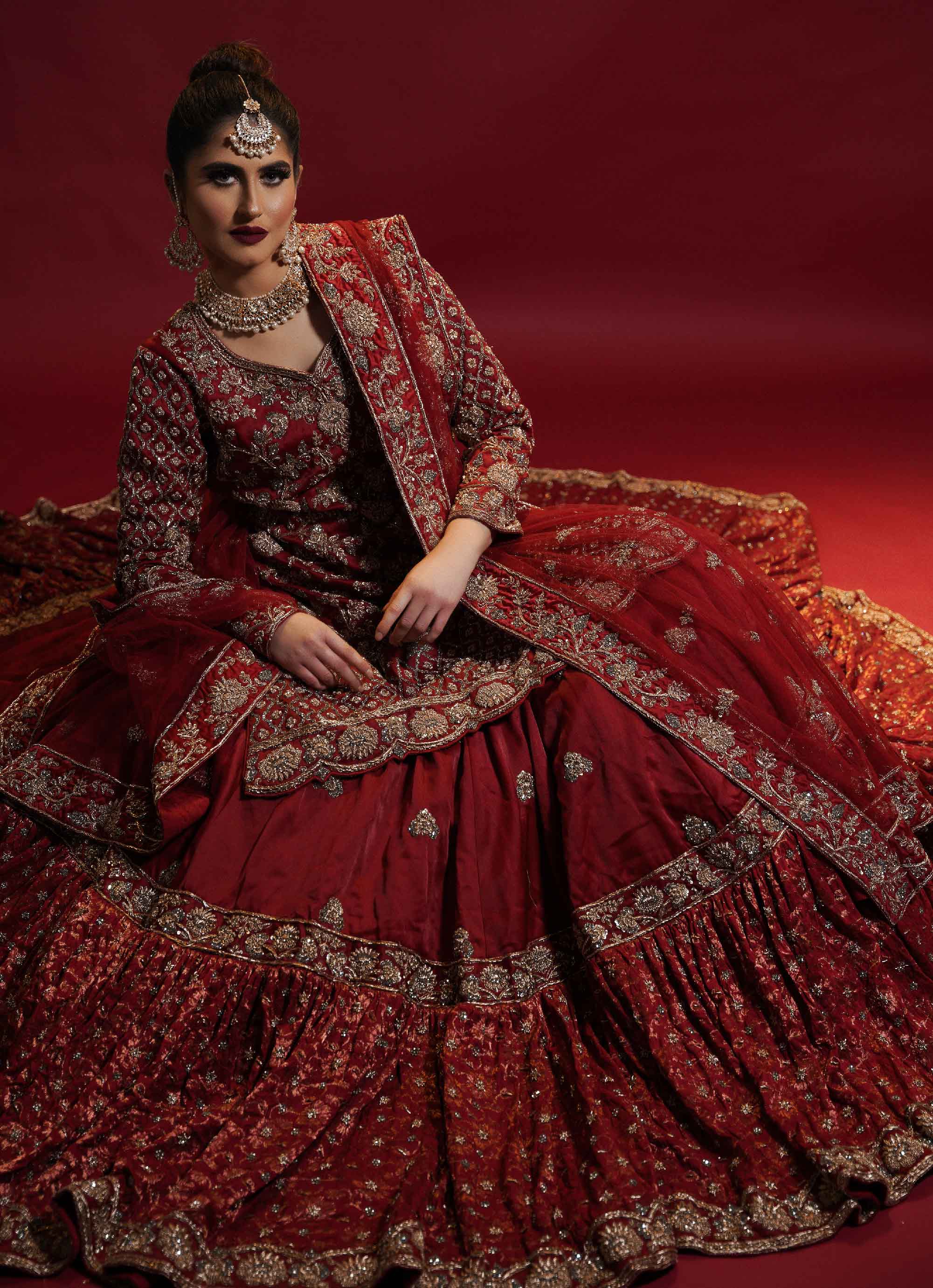 SARVANI FARSHI LEHENGA WITH TRAIL AND KAMEEZ– CRYSTAL LONDON