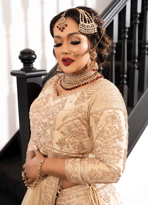 NOORANI BRIDAL LEHENGA CHOLI WITH SHORT TRAIL