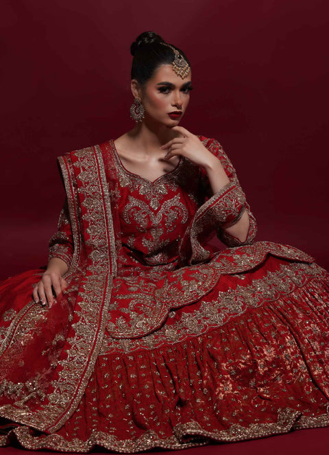 ZEHRA FLOOR LENGTH FARSHI LEHENGA WITH KAMEEZ