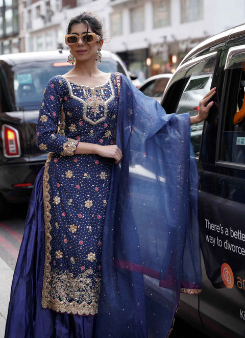 SAPPHIRE MEHENDI KAMEEZ WITH PLAZO