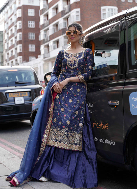 SAPPHIRE MEHENDI KAMEEZ WITH PLAZO