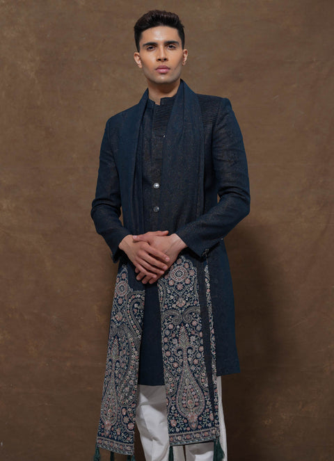 KAVYAN SHERWANI WITH SHAWL