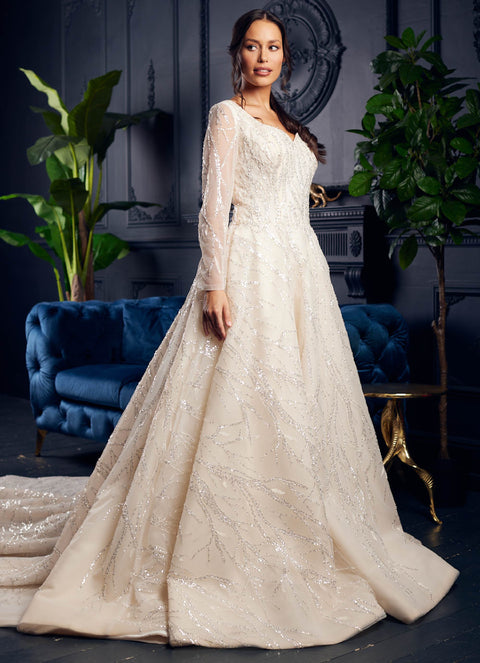 SNOW FLAKE CHAMPAIN GOWN