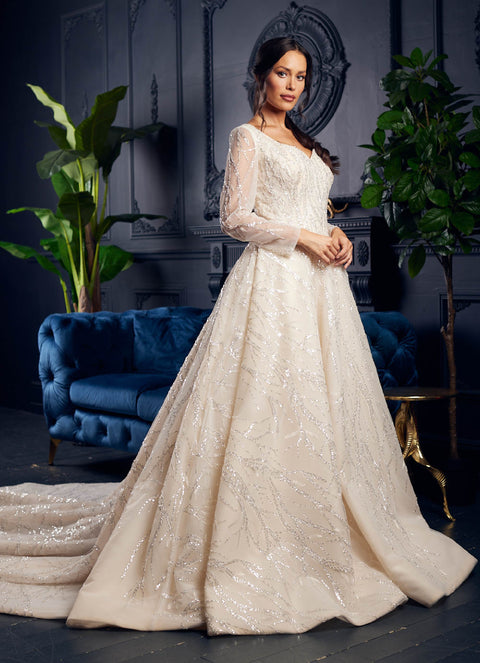 SNOW FLAKE CHAMPAIN GOWN