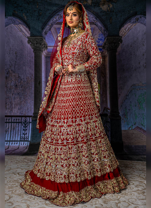 HOORIAN LEHENGA WITH LONG KAMEEZ