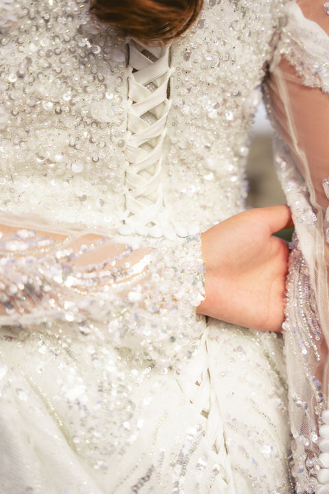 NUVEA WHITE BRIDAL GOWN WITH TRAIN