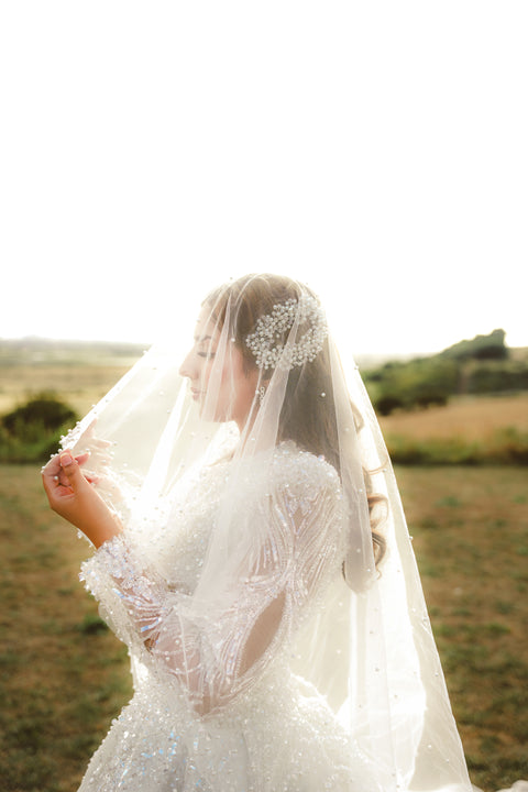 NUVEA WHITE BRIDAL GOWN WITH TRAIN