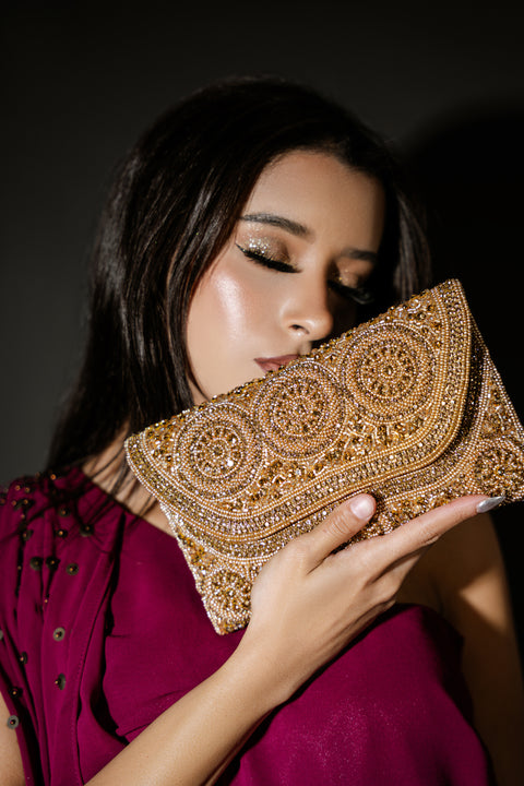 Celestia - Gold Handcrafted Clutch