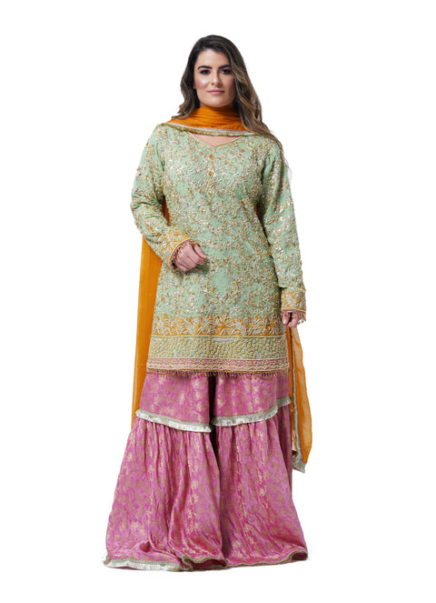 MYRA GOTTA EMBELLISHED MEHENDI GHARARA