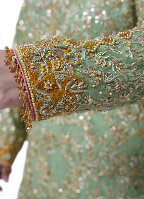 MYRA Gotta embellished Mehndi Gharara