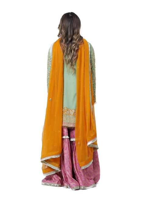 MYRA GOTTA EMBELLISHED MEHENDI GHARARA